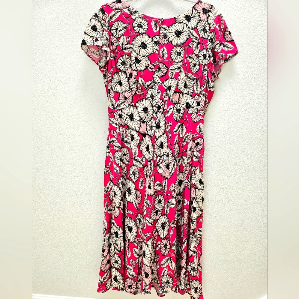 Talbots magenta floral midi dress
